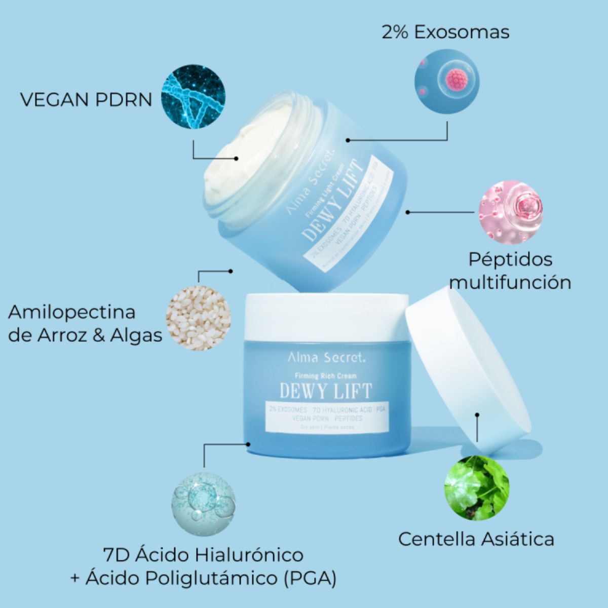 CREMA DÍA REAFIRMANTE DEWY LIFT LIGHT - PIEL NORMAL-MIXTA CON 2% EXOSOMAS 50 ML