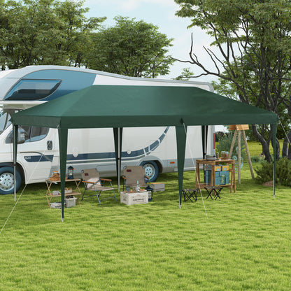 Outsunny Carpa Plegable 6x3 M Con Altura Ajustable En 3 Niveles Verde_1
