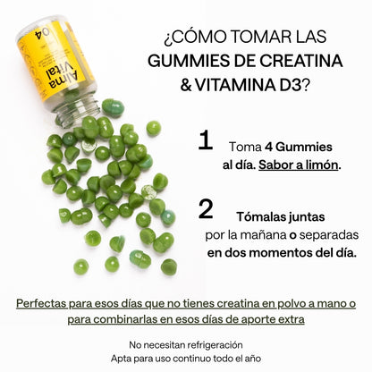 Alma® Batido Diario Con Espirulina Y Vitaminas 300g Y 120 Gominolas De Creatina Creavitalis® Vitamina D3 Y Espirulina_2