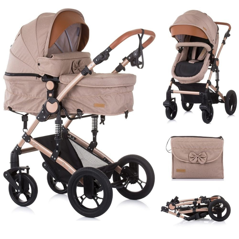 Carrito De Bebé Camea Dúo Convertible Con Bolso Humus_0