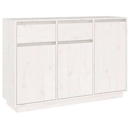 Aparador De Madera Maciza De Pino Blanco 110x34x75 Cm / Vetonek_0