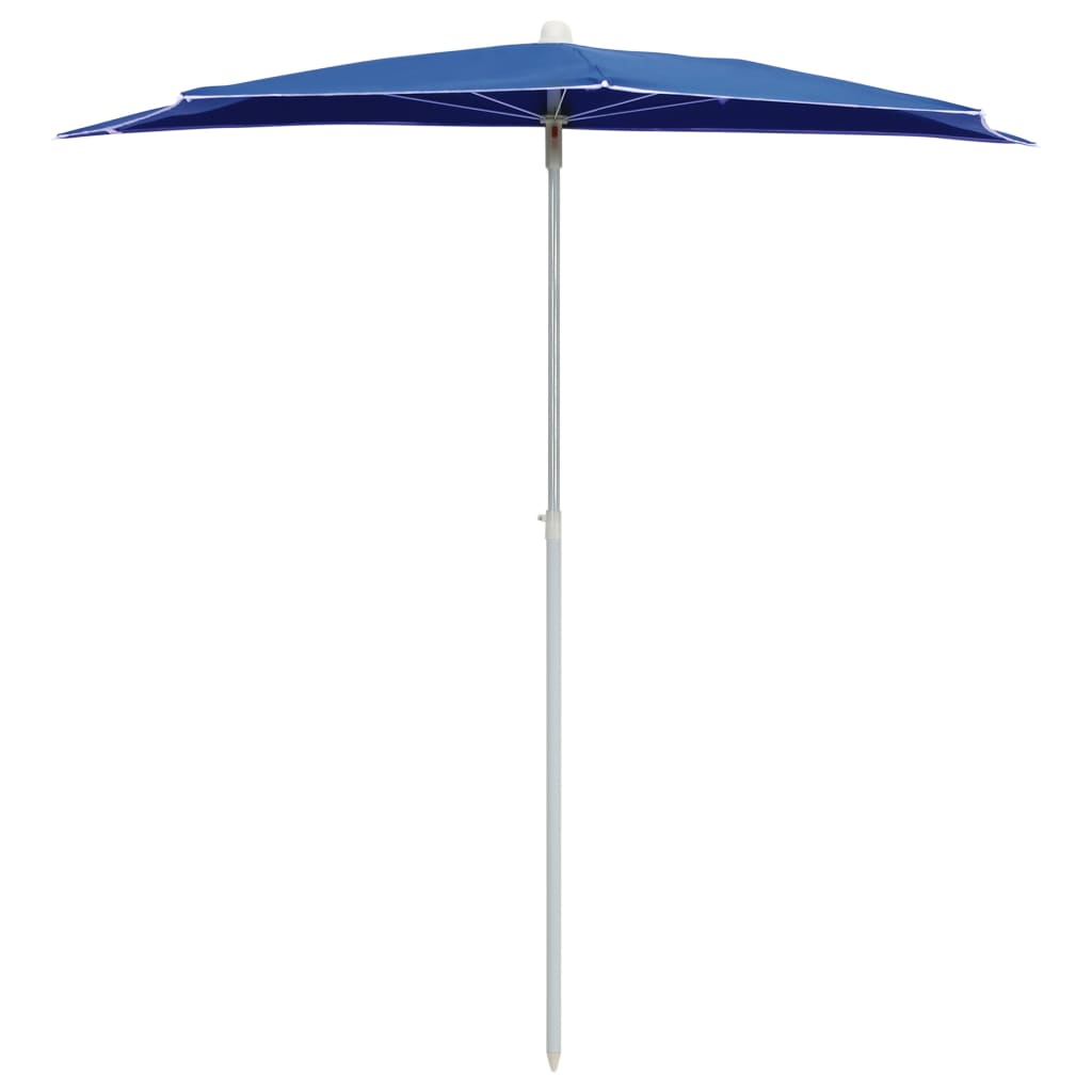 Sombrilla De Jardín Semicircular Con Palo Azul Azure 180x90 Cm_1