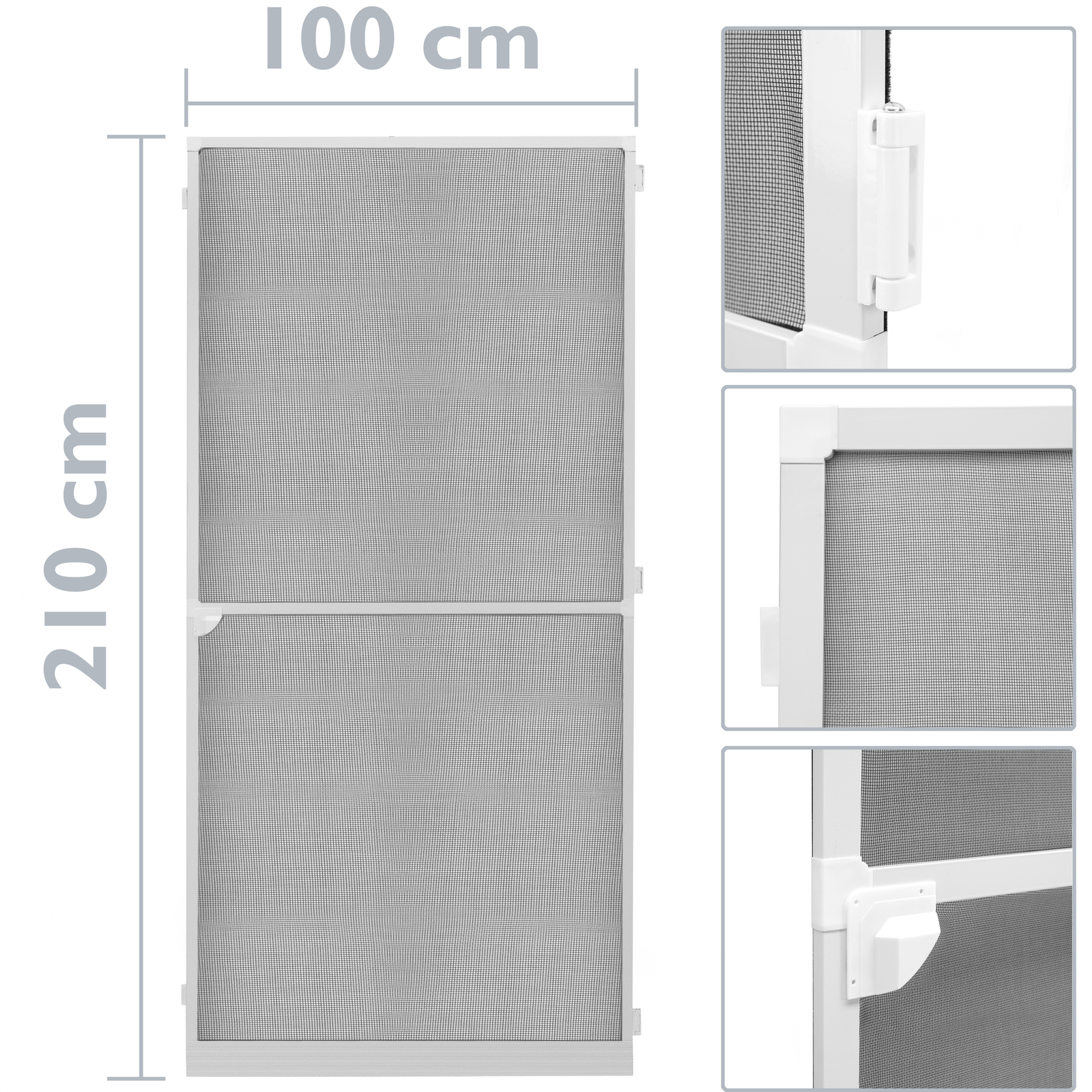 Puerta Mosquitera Max 100 X 210 Cm Aluminio Blanco_1