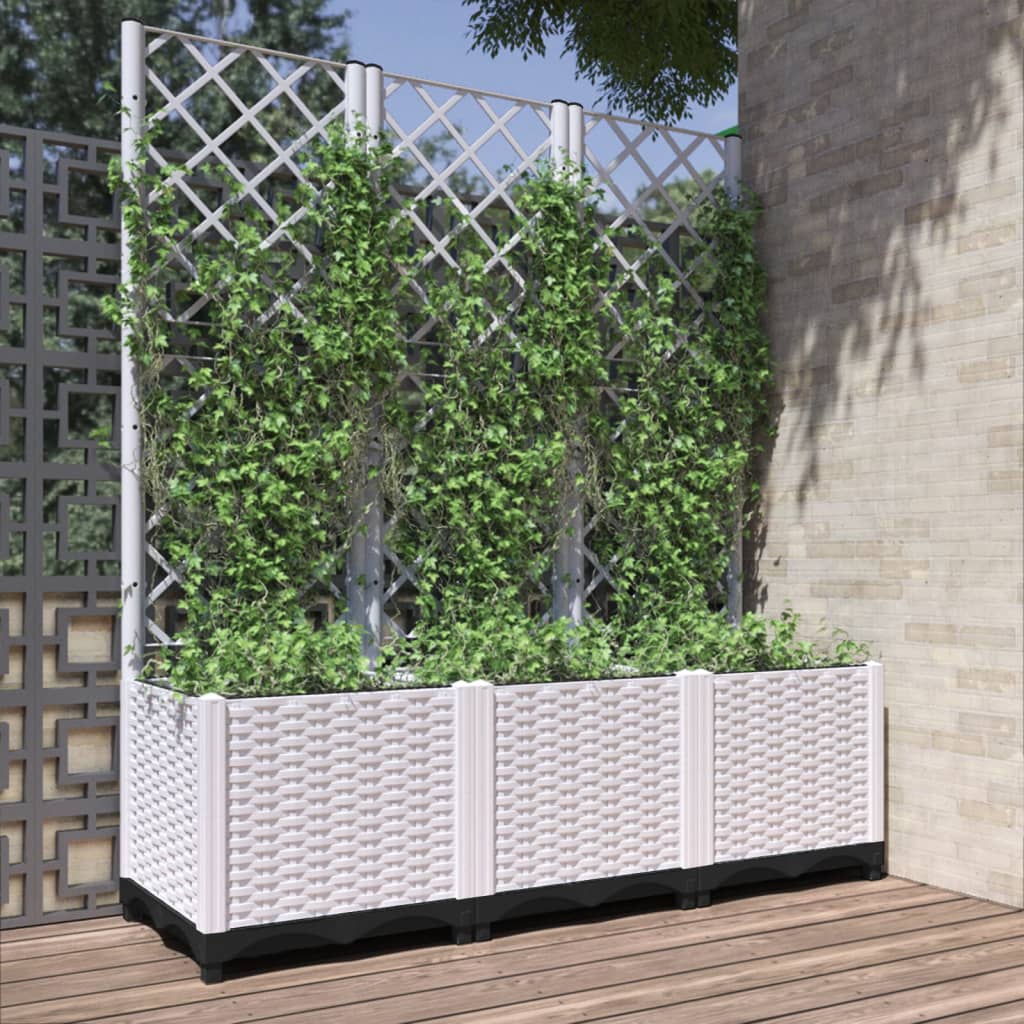 Macetero De Jardín Blanco 120 X 40 X 136 Cm_1