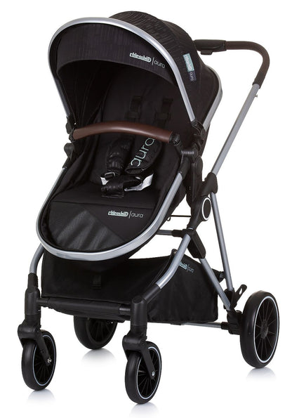 Carrito De Bebé Duo Convertible Aura Hasta 22 Kg Obsidian Silver_1