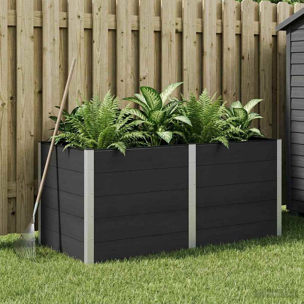 Arriate Elevado Negro 200 X 100 X 91 Cm Wpc Y Aluminio_1