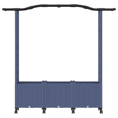 Cama Elevada Con Trellis Y Techo Gris 164 X 40 X 144 Cm Pp_3
