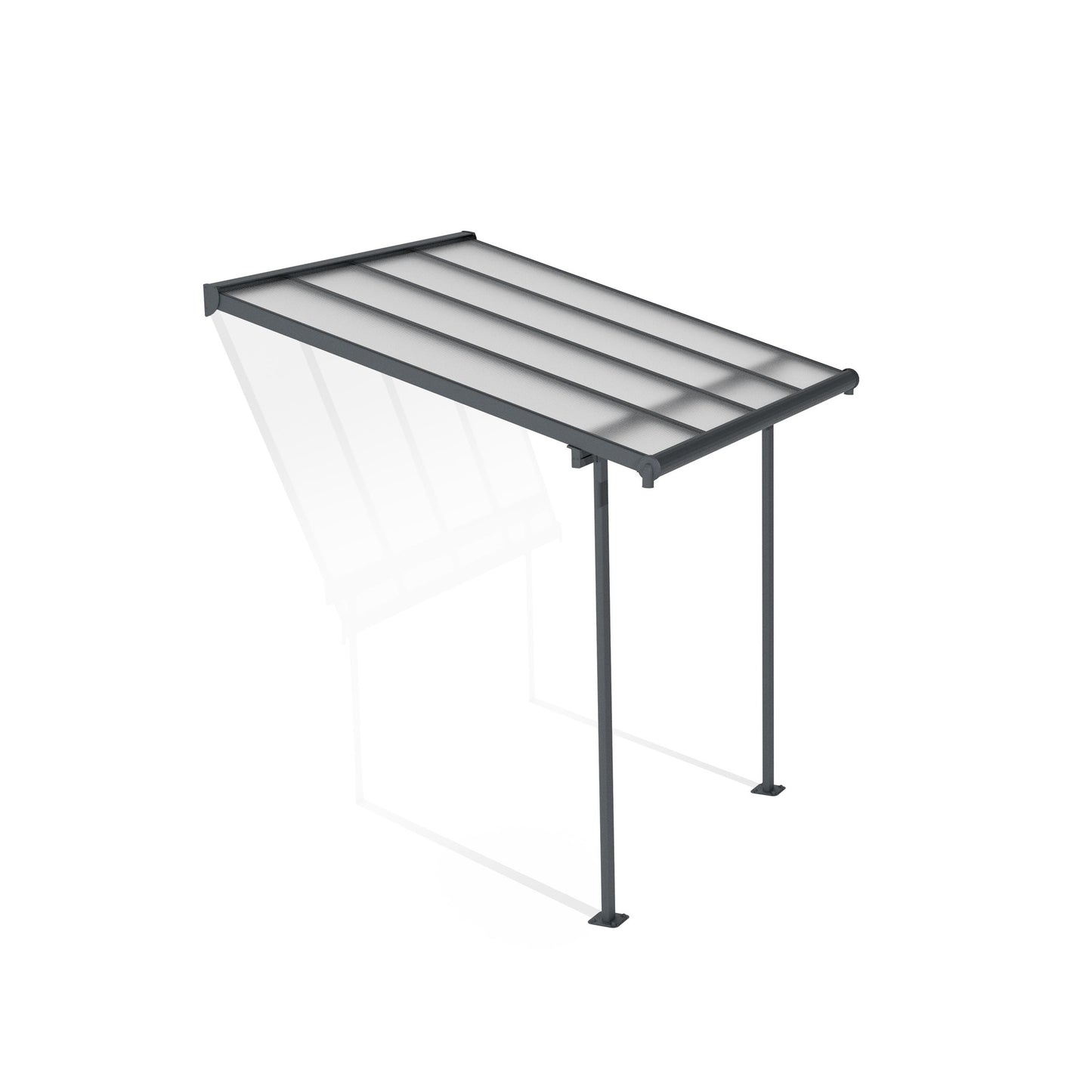 Pérgola anexa Sierra 224x224 cm cinzento 