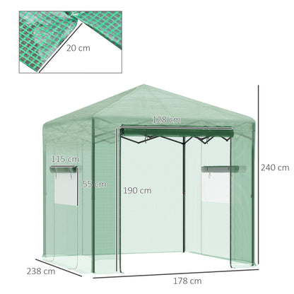 Outsunny Invernadero De Jardín Plegable Cultivo Planta 240x180x240 Cm De Acero_2
