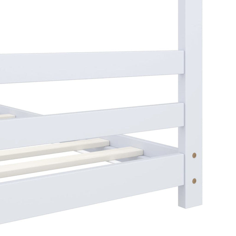 Vidaxl Estructura De Cama Infantil Madera Maciza Pino Blanco 80x160 Cm_5