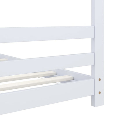 Vidaxl Estructura De Cama Infantil Madera Maciza Pino Blanco 80x160 Cm_5