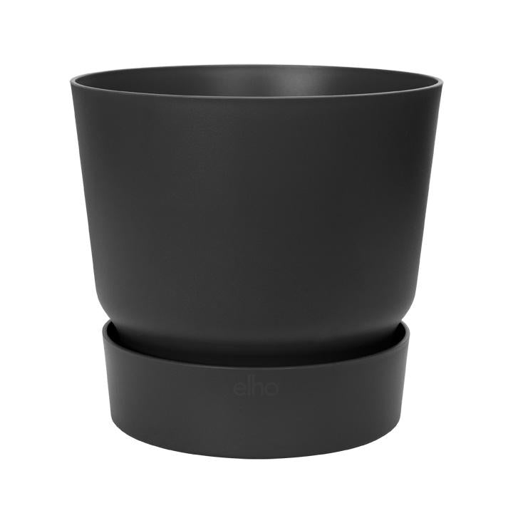 Vaso Elho Greenville Antracite 18 cm com Pires Integrados