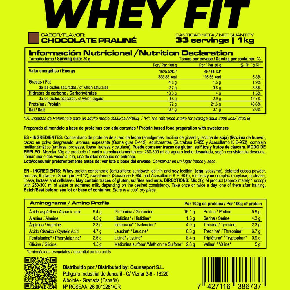 Whey Fit - 1kg - Chocolate Praliné - Aumenta La Masa Muscular - Masmusculo_4