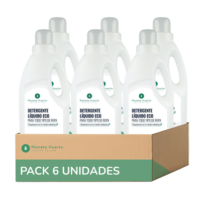 Pack de 6 Detergentes Líquidos para Roupa Planeta Huerto ECO Sem Perfume 1,5 Litros