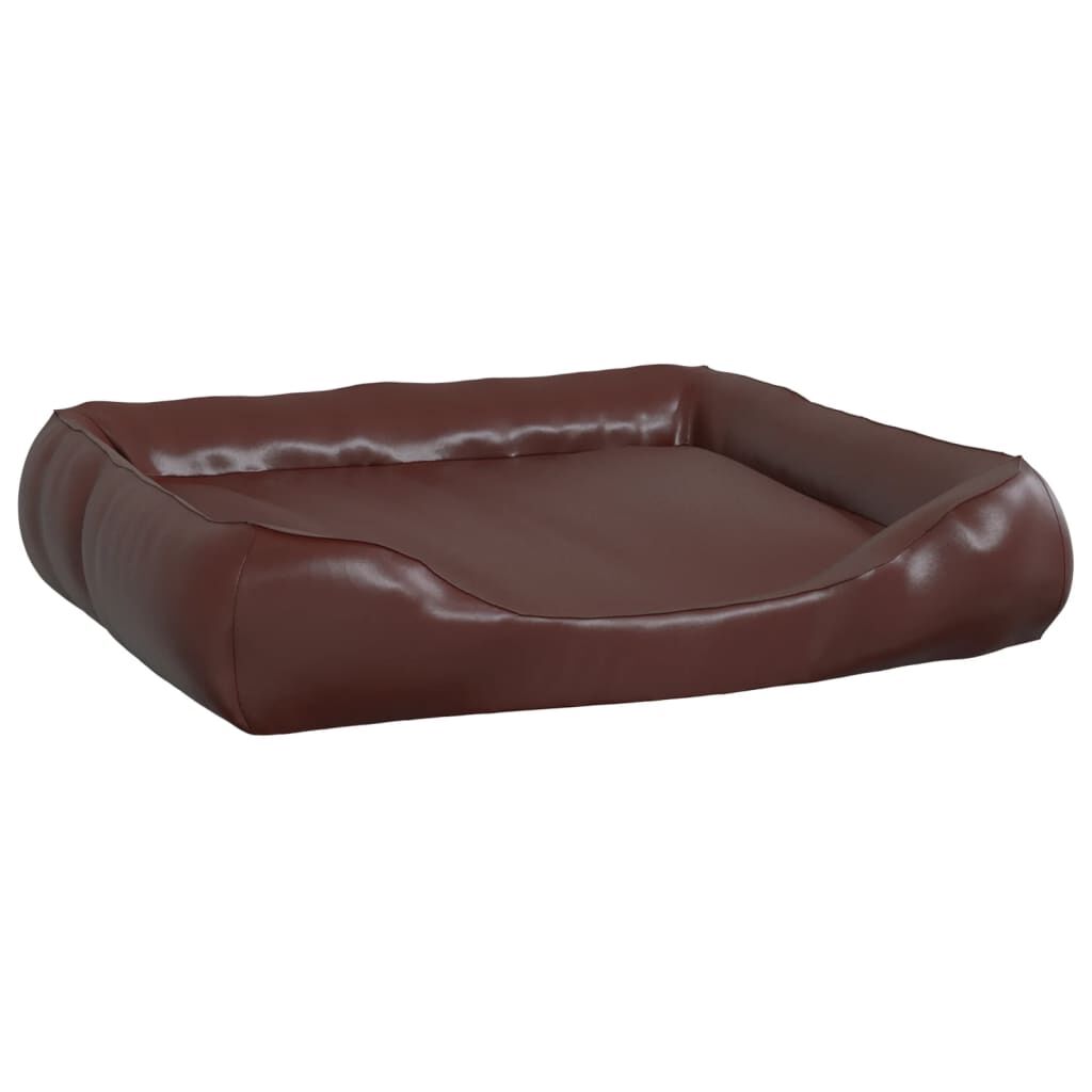Vidaxl Cama Para Perros De Cuero Sintético Marrón 105x80x25 Cm_0