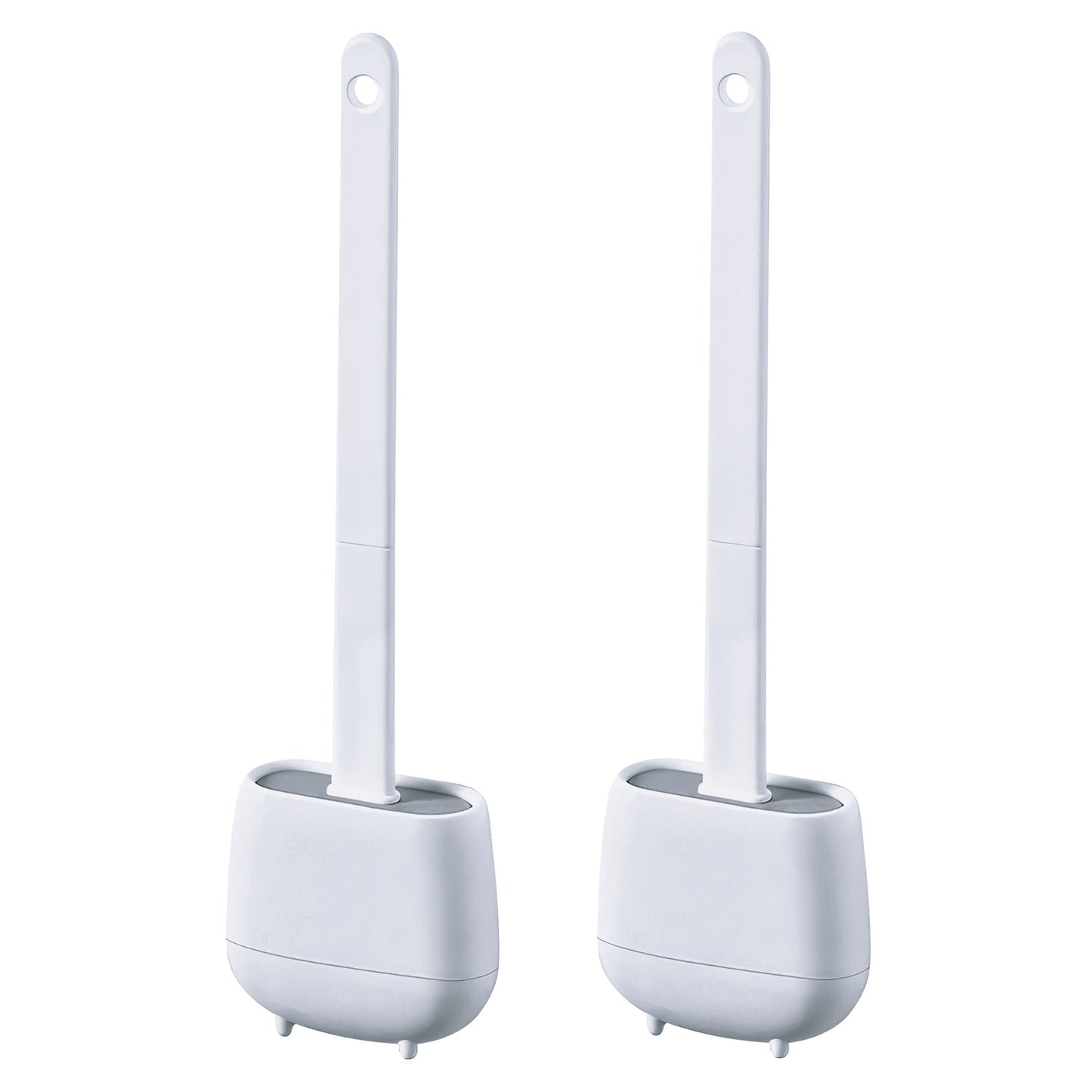 2x Escobilla Para Inodoro En Tpr Y Caucho Termoplástico Color Blanco_0
