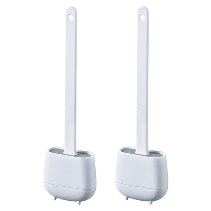 2x Escobilla Para Inodoro En Tpr Y Caucho Termoplástico Color Blanco_0