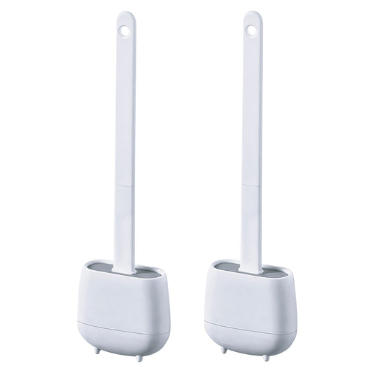 2x Escobilla Para Inodoro En Tpr Y Caucho Termoplástico Color Blanco_0