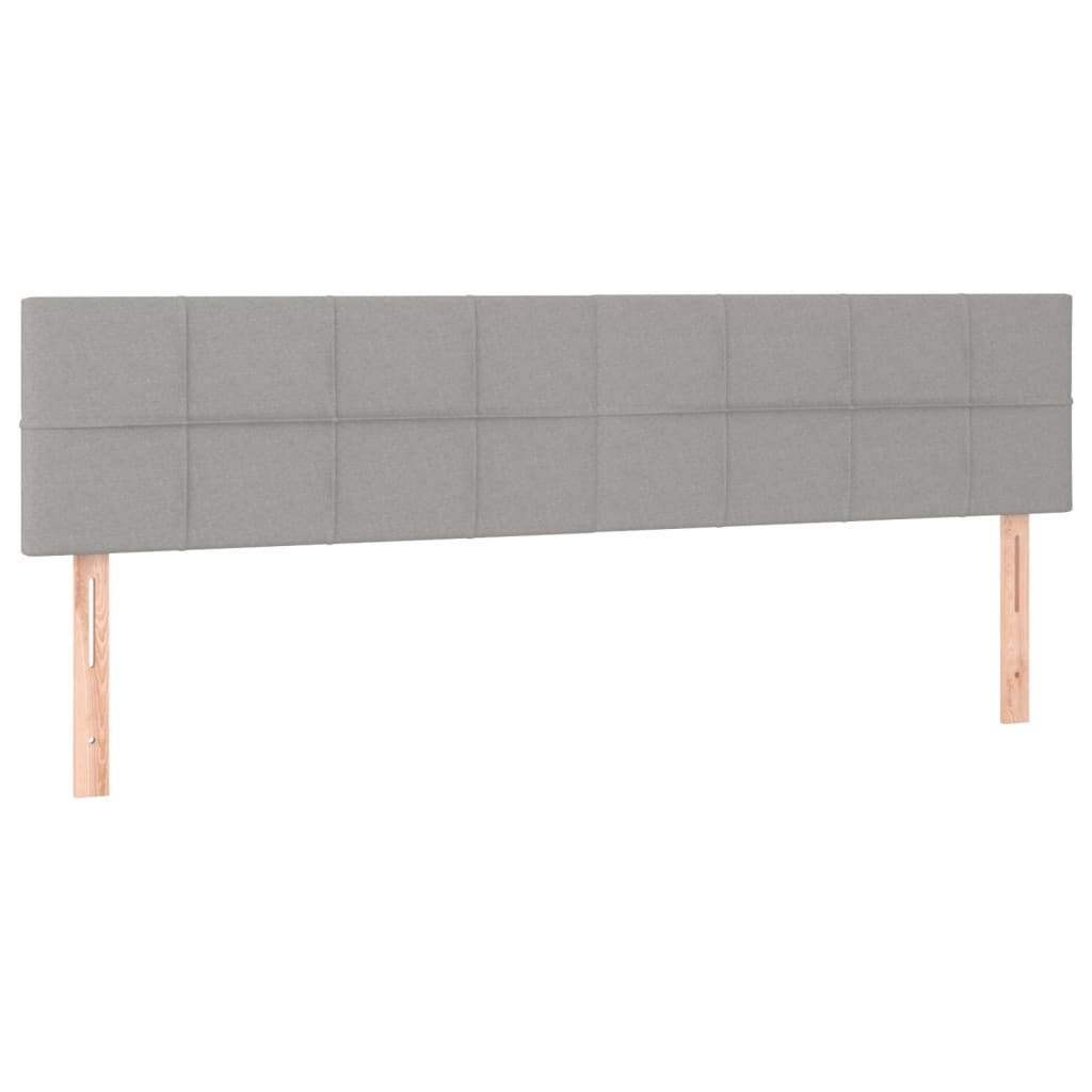 Cama Box Spring Colchón Y Luces Led Tela Gris Claro 180x200 Cm / Vetonek_1