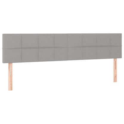 Cama Box Spring Colchón Y Luces Led Tela Gris Claro 180x200 Cm / Vetonek_1