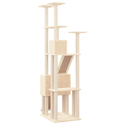 Rascador Para Gatos Con Postes De Sisal Crema 190 Cm_4