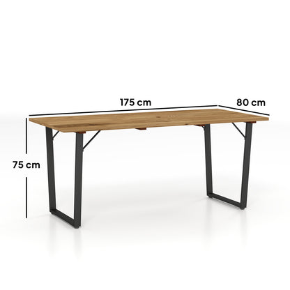 Outsunny Mesa Comedor De Jardín De Madera Con Encimera De Listones Natural_2