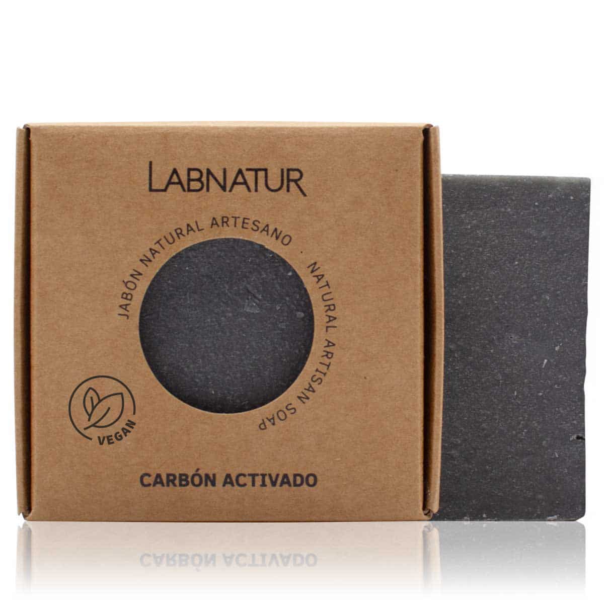 Jabón Natural Artesano de Carbón Activado Labnatur 100 g | Purifica y Regula el Sebo | Piel Grasa o Mixta | Vegano_0