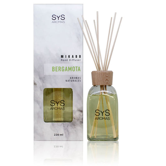 Ambientador Mikado Bergamota Mármol SYS Aromas 220 ml | Aroma Cítrico y Floral | Equilibrante_0