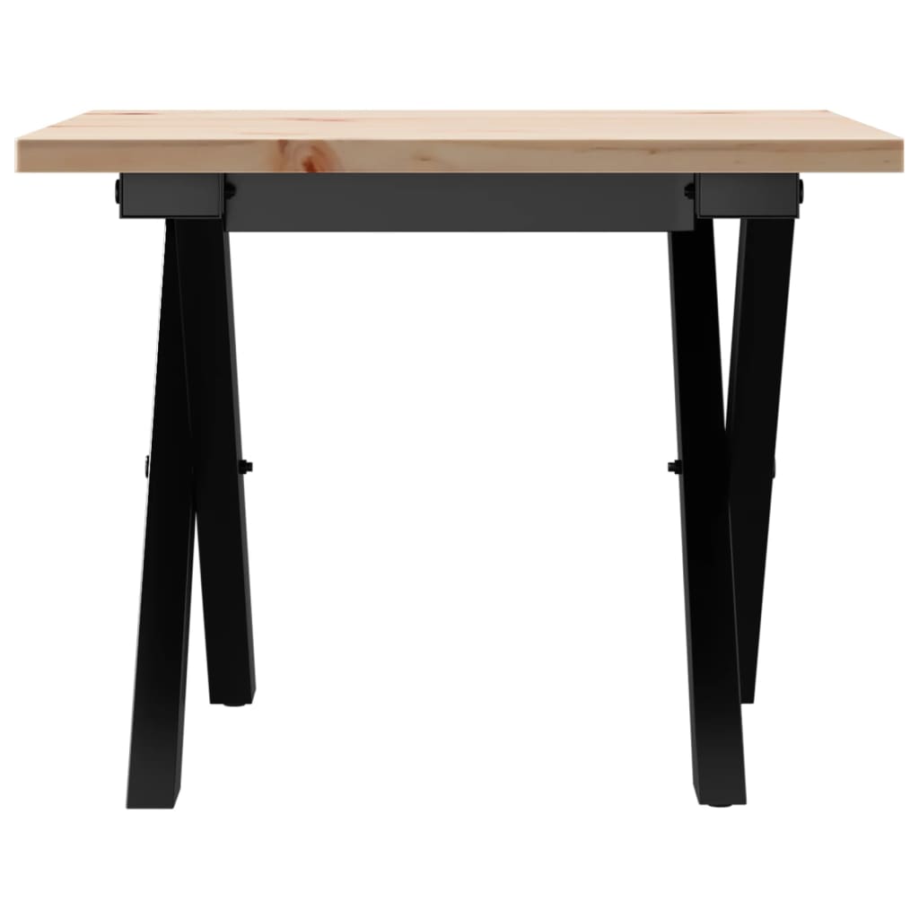 Mesa De Centro Marco X Madera Maciza Pino Y Acero 40x40x35 Cm_2