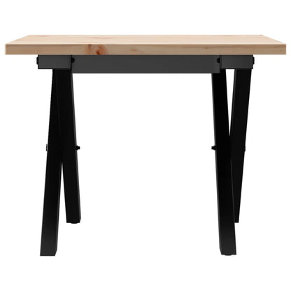 Mesa De Centro Marco X Madera Maciza Pino Y Acero 40x40x35 Cm_2