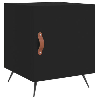 Mesita De Noche Madera De Ingeniería Negro 40x40x50 Cm_0