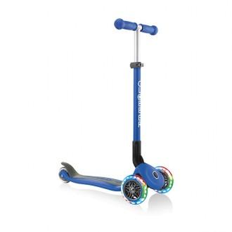 Scooter dobrável Primo Blue com luzes de roda Globber