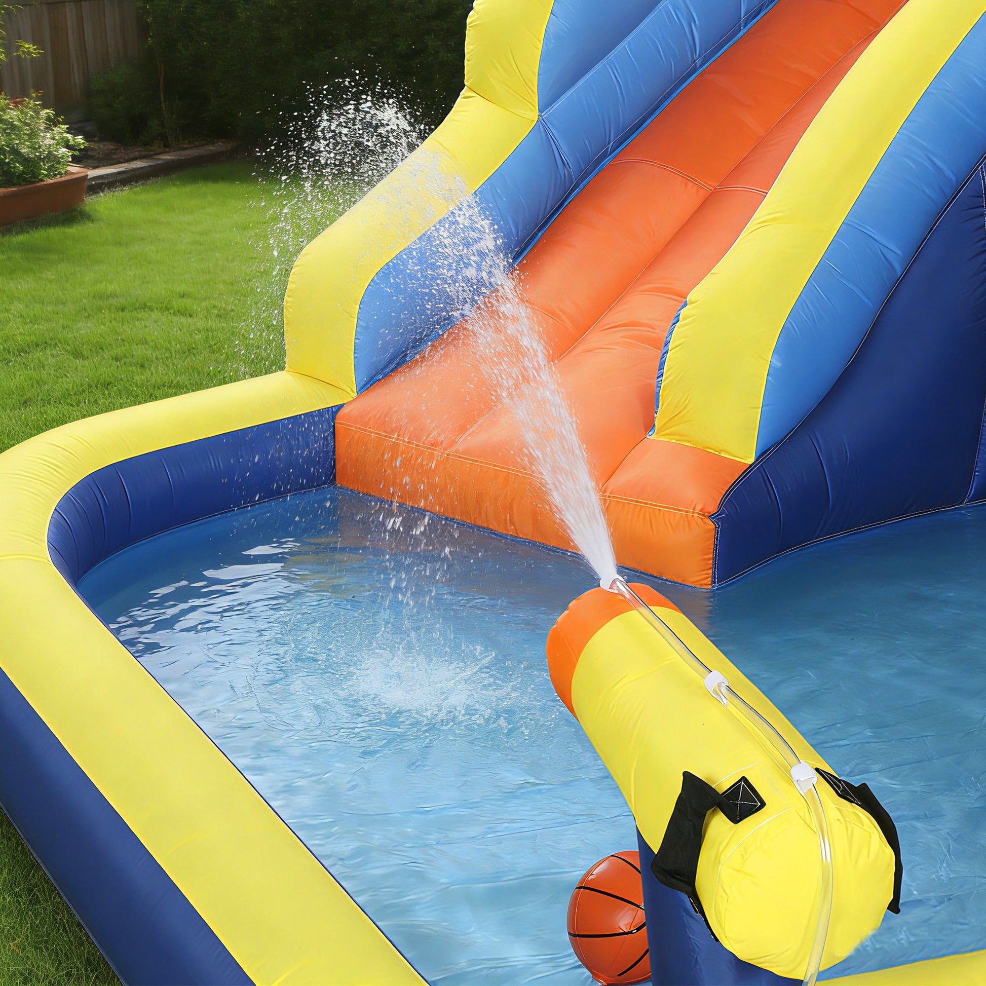 Aiyaplay Castillo Hinchable Acuático 8 En 1 Con Soplador 550w Tobogán Trampolín_3