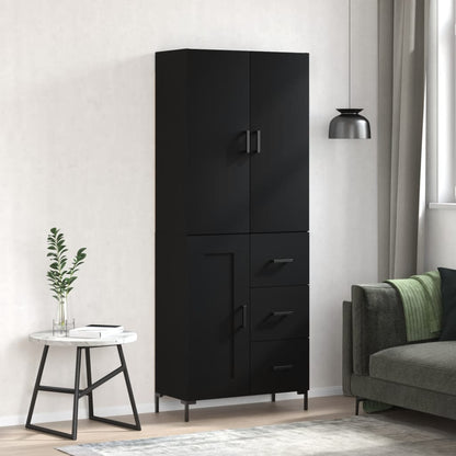 Aparador Alto Madera Contrachapada Negro 69,5x34x180 Cm_0