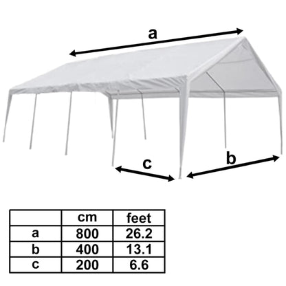 Vidaxl Carpa De Fiesta Blanca 8x4 M_3