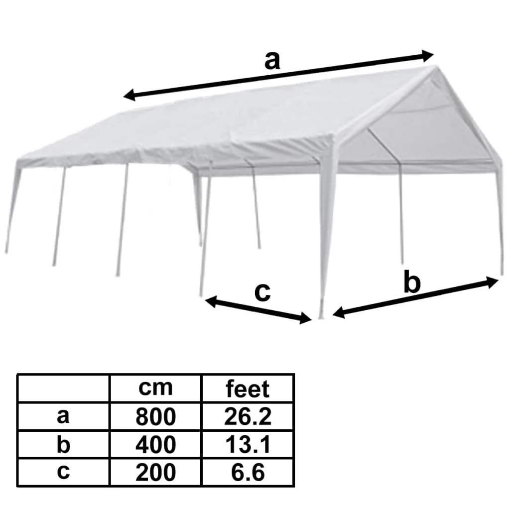 Vidaxl Carpa De Fiesta Blanca 8x4 M_2