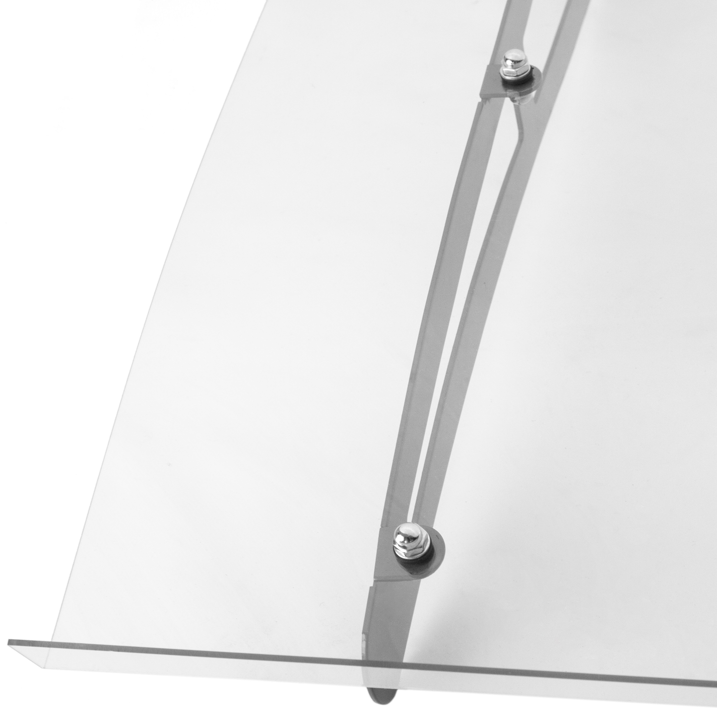 Tejadillo De Protección 120 X 100 Cm Transparente Marquesina Para Puertas Y Ventanas Con Soporte De Acero Gris_2