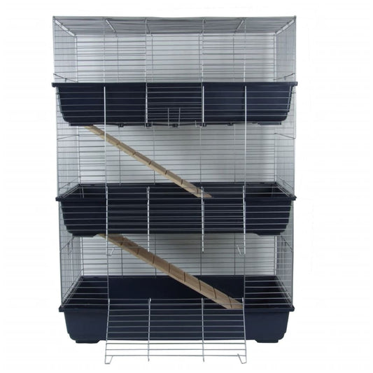 @pet Jaula De Conejos De 3 Niveles 80x44x120 Cm Azul 25034_0