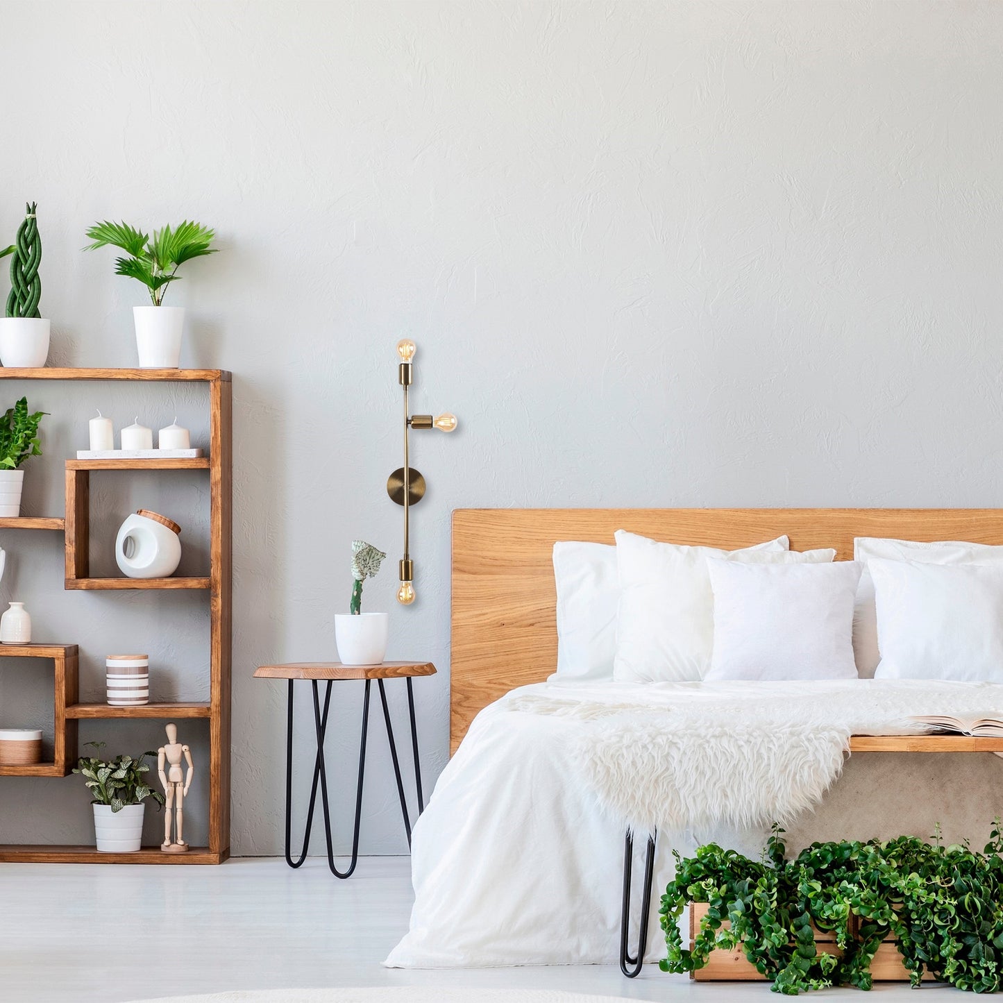 Aplique De Pared, Hierro , Vintage, 15x15x65, Casquillo 3 X E 27 Max 40 W