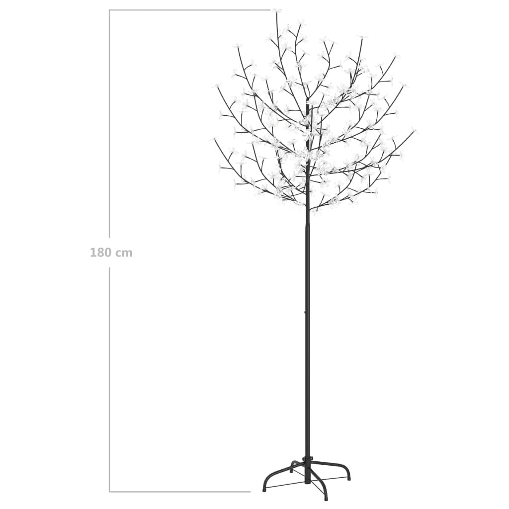 Vidaxl Árbol De Navidad 200 Leds Blanco Cálido Flores De Cerezo 180 Cm_2