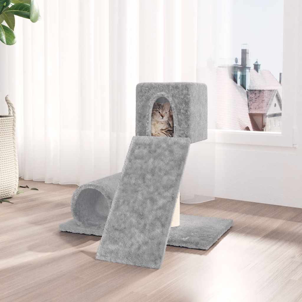 Rascador Para Gatos Con Postes De Sisal Gris Claro 59 Cm_1