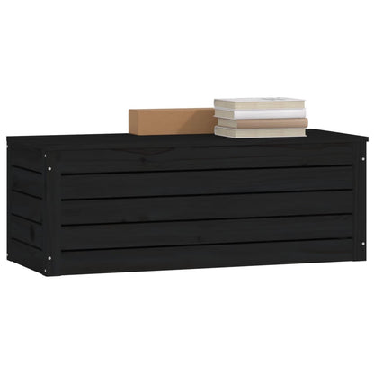 Caja De Almacenaje Madera Maciza De Pino Negro 89x36,5x33 Cm_3