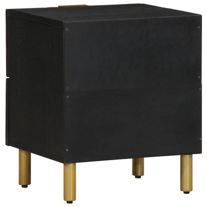 Mesitas De Noche 2 Uds Madera Maciza De Mango Negro 40x33x46 Cm_4