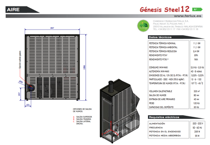 Bricosol Estufa De Pellets Genesis Steel 12 Marron Vintage De Ferlux_3