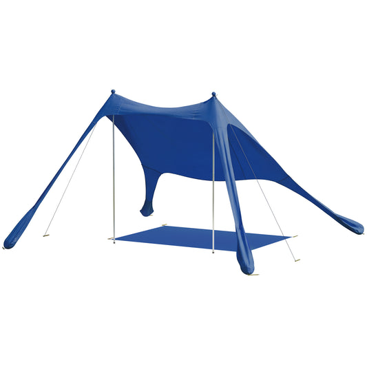 Toldo De Playa Outsunny Aluminio, Poliéster Azul 208x200x200 Cm_0