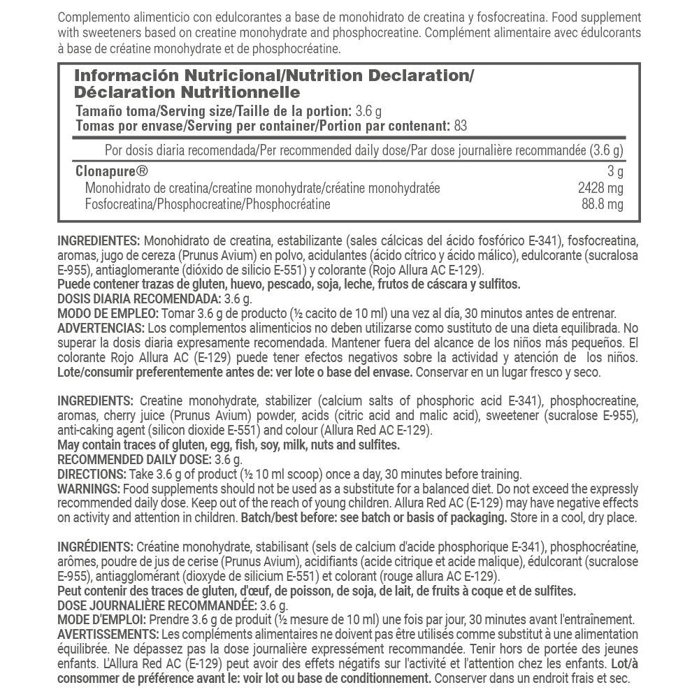Creatina Monohidrato Clonapure® - 300g - Lollipop - Aumenta La Fuerza - Masmusculo_4