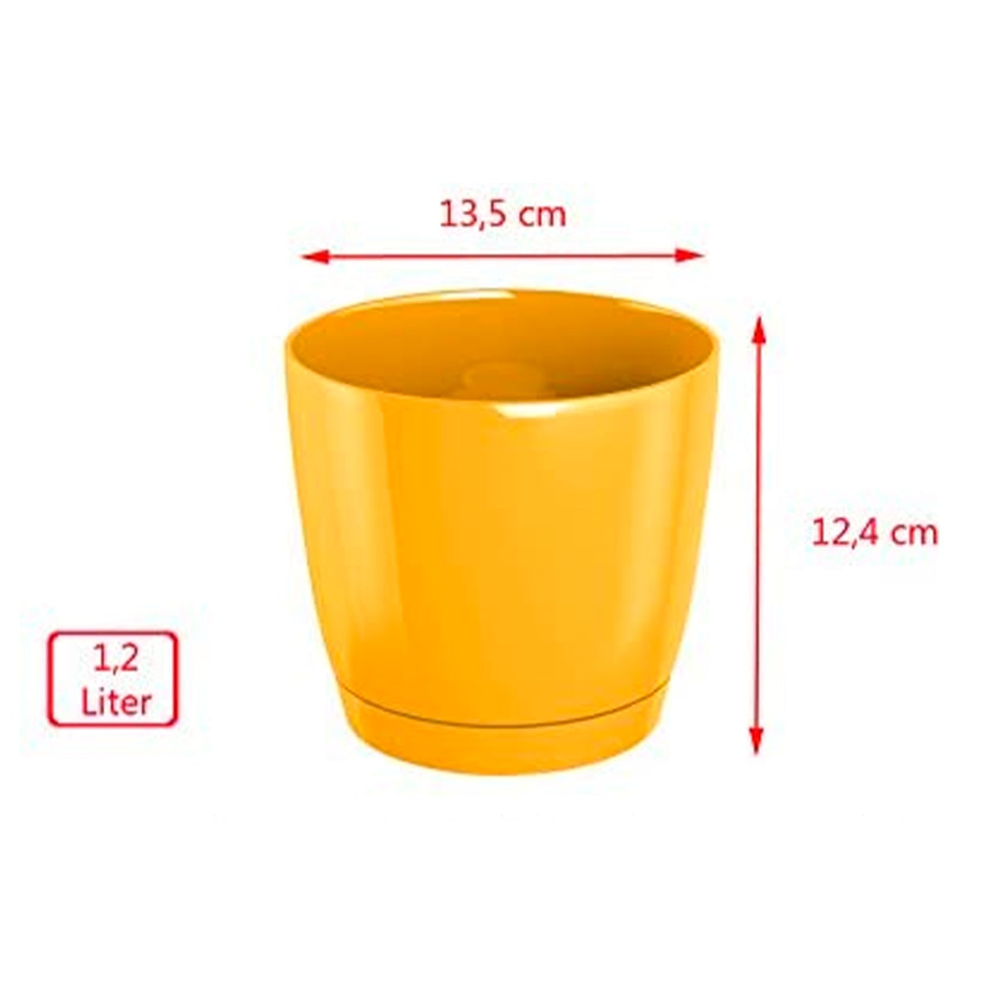 Maceta Redonda De Plastico Coubi Round P En Color Cafe Con Leche 13,5 (largo) X 13,5 (ancho) X 12,4 (altura) Cm