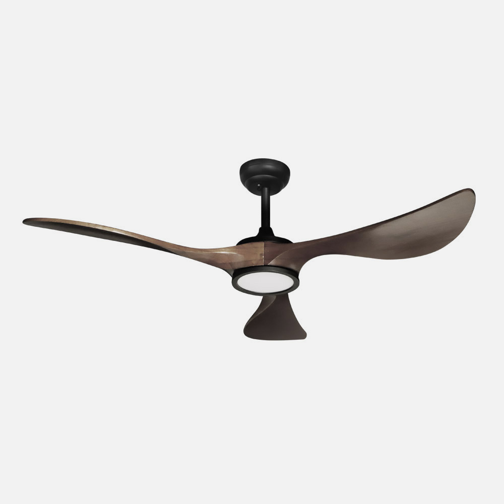 Ventilador Dc Viana 18w Negro/roble 3 Aspas 132d Reg. Intensidad 2250lm 3000k-6000k C/remoto, Timer, Mem._2