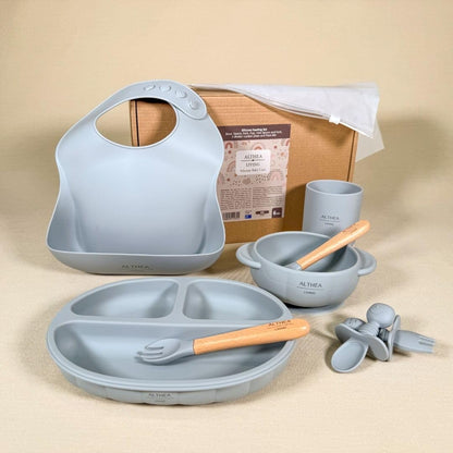 Vajilla De Silicona Orgánica - 8 Piezas - Gris Perla._4