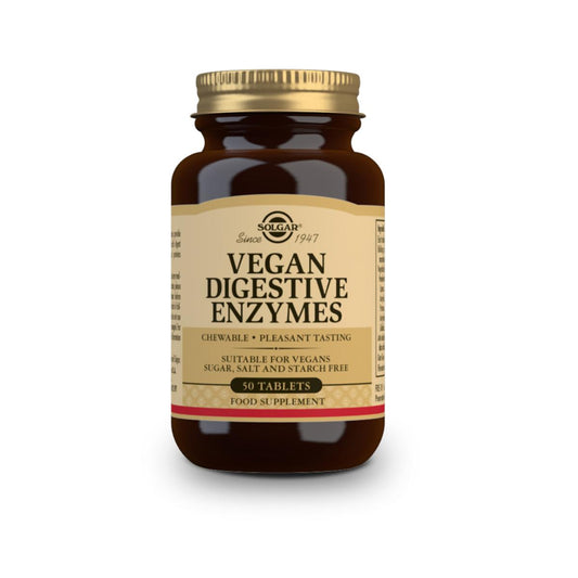 Enzimas Digestivas Vegan, 50 comprimidos mastigáveis